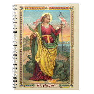 Cuaderno St. Margaret con un cartel de dragón y resurrecció