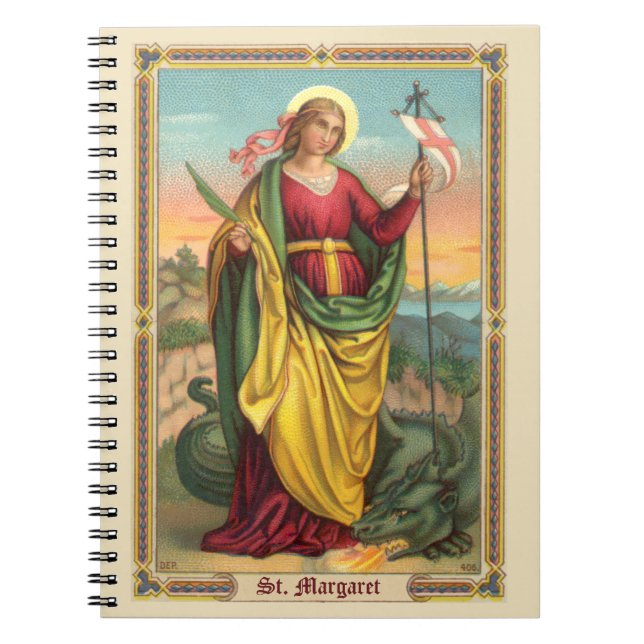Cuaderno St. Margaret con un cartel de dragón y resurrecció (Frente)