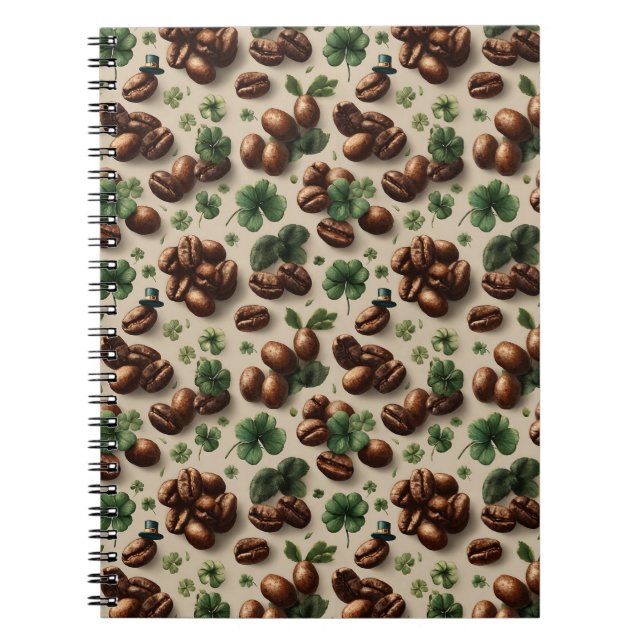 Cuaderno St. Patrick’s Day Coffee & Shamrock Pattern (Frente)