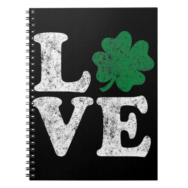 Cuaderno St Patrick's Day LOVE Shamrock Irish (Frente)
