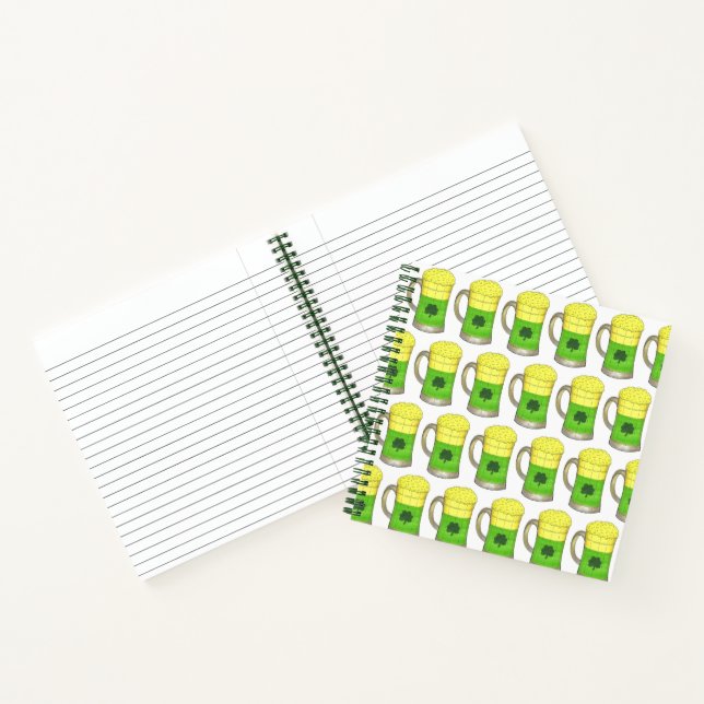 Cuaderno St. Patrick's Day Shamrock Clover Lucky Green Beer (Interior)