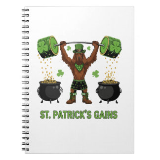 Cuaderno St. Patrick's Gains Funny Weightlifting Irish Sett
