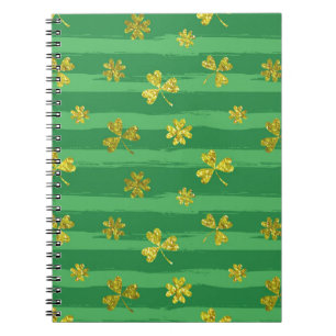 Cuaderno st patricks shamrock dorado