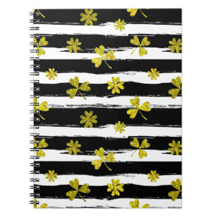 Cuaderno st patrics trébol blanco negro