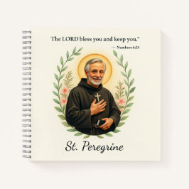 Cuaderno St. Peregrine Feast Day Blessings Watercolor Wreat