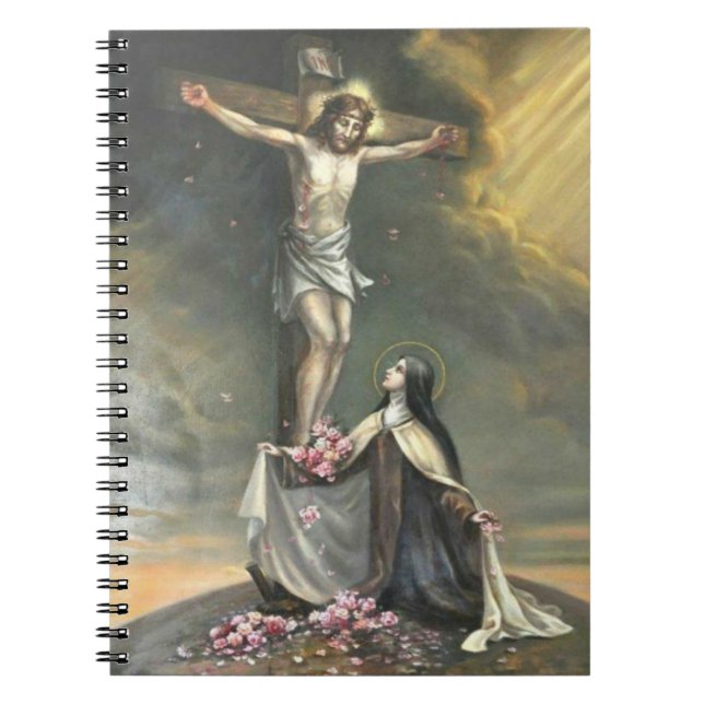 Cuaderno St. Teresa en la crucifixión de los rosas de Jesús (Frente)