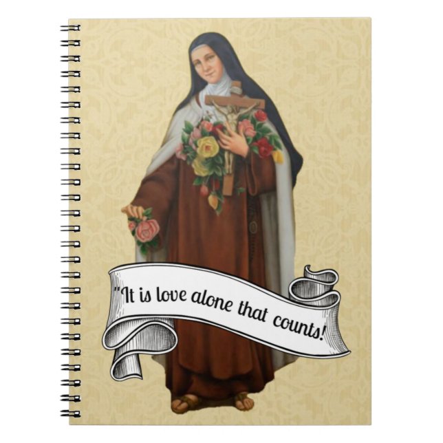 Cuaderno St. Therese la pequeña cosecha religiosa de flores (Frente)