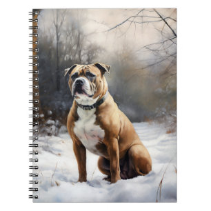 Cuaderno Staffordshire Bull Terrier Deja Que Nieva Navidade