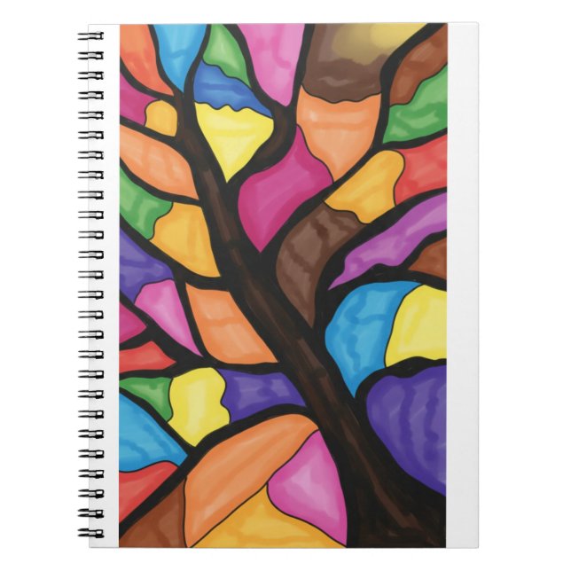 Cuaderno Stain glass tree art  (Frente)