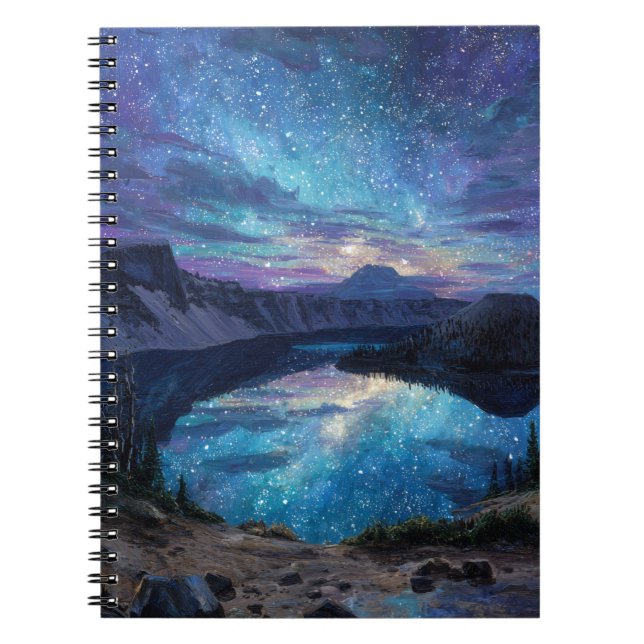 Cuaderno Star Reflexiona sobre el blanco colorido del lago (Frente)