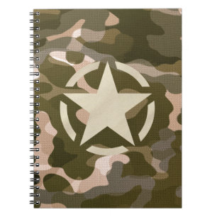 Cuaderno Star Tag on Burlap Camouflage Style