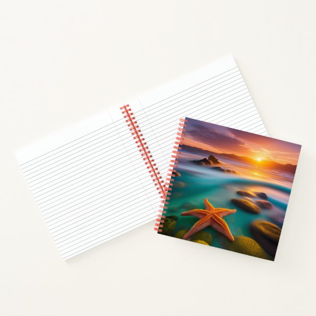 Cuaderno Starfish en la playa en Dawn (Interior)