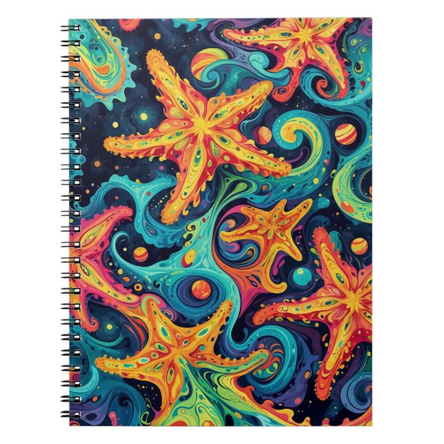 Cuaderno Starfish psicodélico y ondas cósmicas (Frente)
