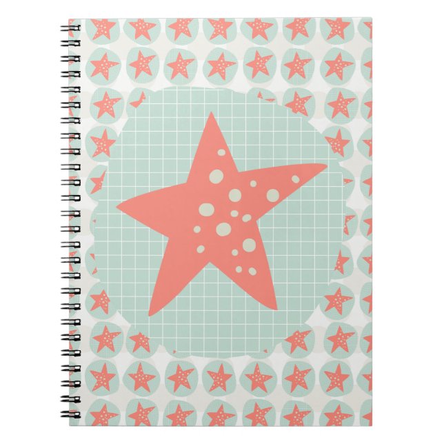 Cuaderno Starfish Whimsical Sea Ocean Nautical (Frente)