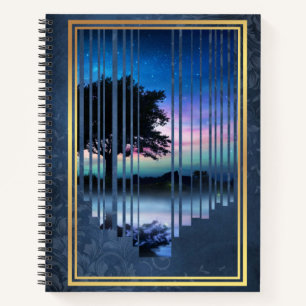 Cuaderno Starlit Portal - Dreamscape Forest Window Art