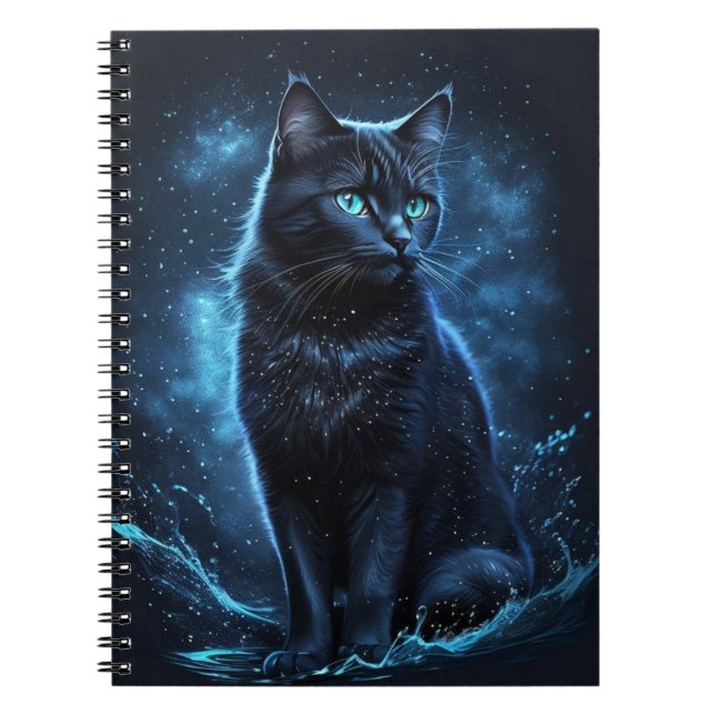Cuaderno Starnight Blue Black Cat Splash Art (Frente)