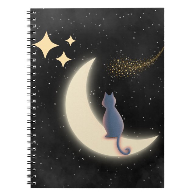 Cuaderno Starry Night Cat y Crescent Moon (Frente)