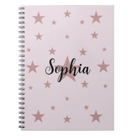 Cuaderno Starry Pink: Bloc de notas en espiral personalizad
