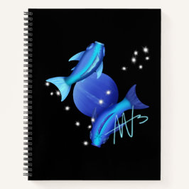 Cuaderno Starry Pisces Neptune Zodiac Spiral