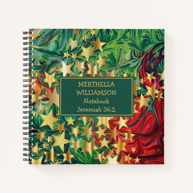 Cuaderno STARS NAVIDADES abstractos personalizados (Anverso)