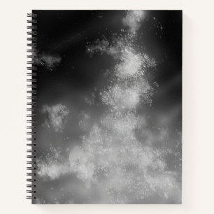 Cuaderno Stars Night Sky Midnight gris monocrom Vía Láctea
