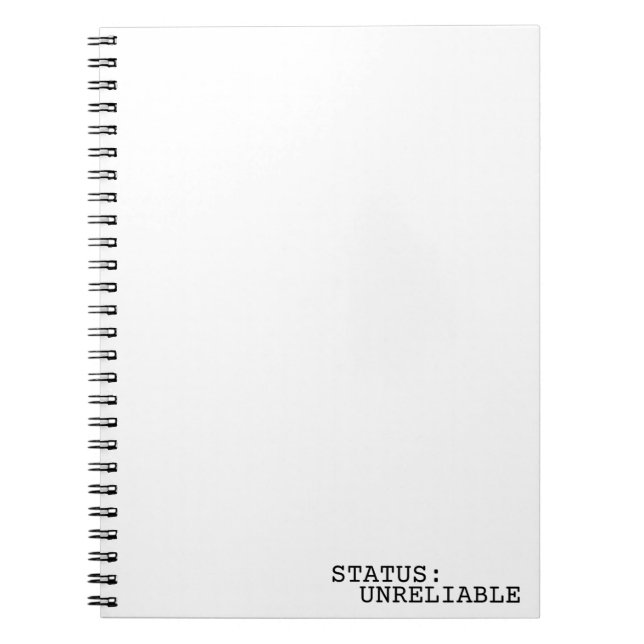 Cuaderno Status Unreliable Minimalist Typographic Spiral  (Frente)
