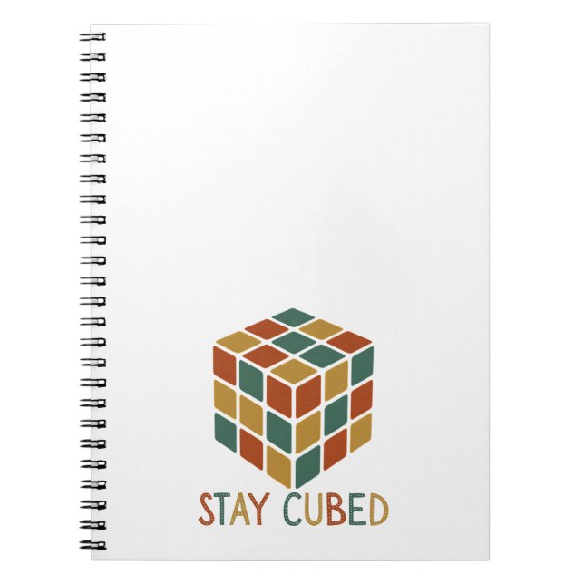 Cuaderno Stay Cubed | Rompecabezas estilo cubo retro (Frente)
