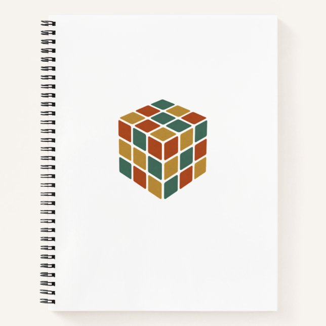 Cuaderno Stay Cubed | Rompecabezas estilo cubo retro (Anverso)
