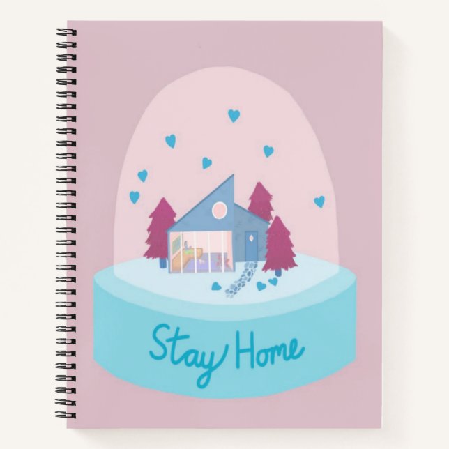 Cuaderno Stay Home Snow Globe Hearts (Anverso)