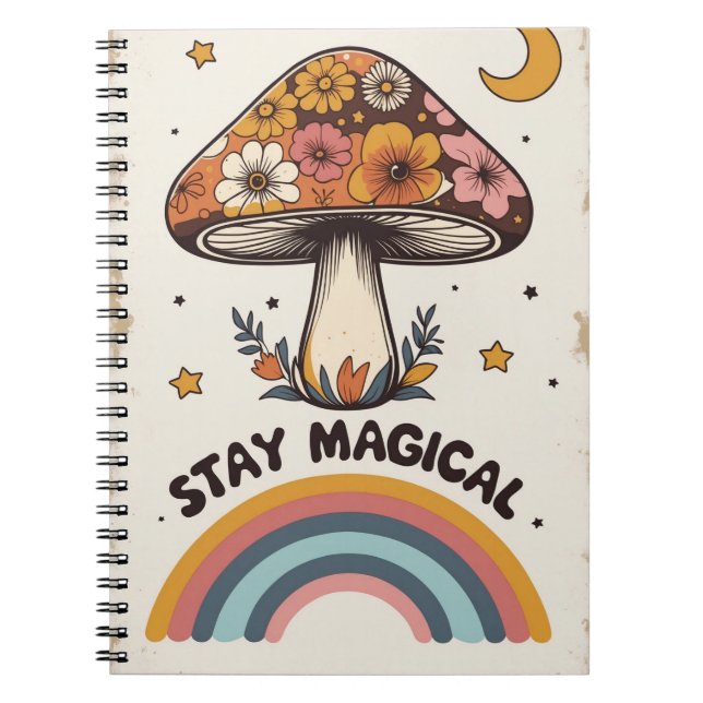Cuaderno Stay Magical Mushroom Notebook | Boho Cute Journal (Frente)