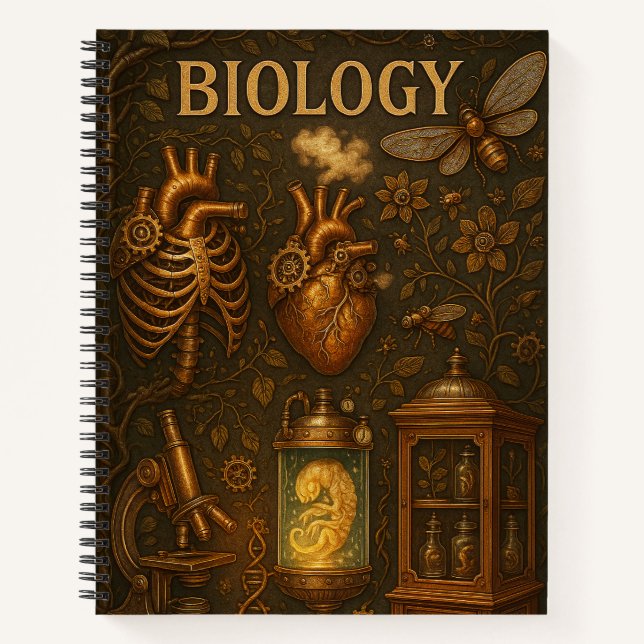 Cuaderno Steampunk Biology. Vintage Anatomy & Botanical. (Anverso)