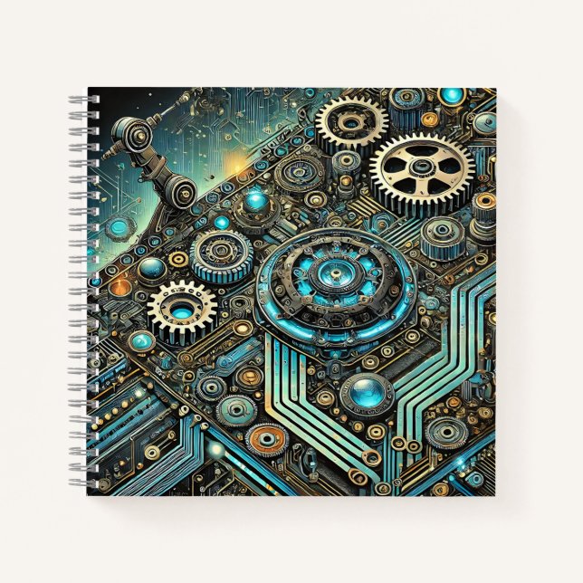 Cuaderno Steampunk Circuitry & Cybernetic System (Anverso)