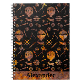 Cuaderno Steampunk Colorido Óxido Elevando Tu Nombre