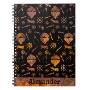 Cuaderno Steampunk Colorido Óxido Elevando Tu Nombre