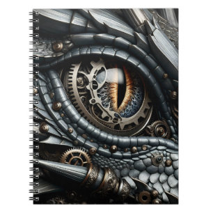 Cuaderno Steampunk Dragon Oye Closeup Ai Art