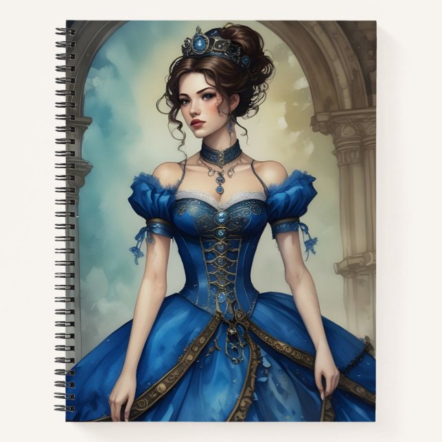 Cuaderno Steampunk en Azul (Anverso)