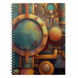 Cuaderno Steampunk Industrial Geometry Art