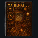 Cuaderno Steampunk Mathematics<br><div class="desc">Unleash the beauty of numbers with this intricately designed steampunk mathematics notebook. Featuring golden gears,  vintage math symbols,  equations,  and mechanical instruments,  this design celebrates the elegance of logic and precision. A perfect gift for math lovers,  students,  engineers,  or anyone who finds magic in numbers and machinery.</div>