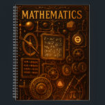 Cuaderno Steampunk Mathematics<br><div class="desc">Unleash the beauty of numbers with this intricately designed steampunk mathematics notebook. Featuring golden gears, vintage math symbols, equations, and mechanical instruments, this design celebrates the elegance of logic and precision. A perfect gift for math lovers, students, engineers, or anyone who finds magic in numbers and machinery.</div>