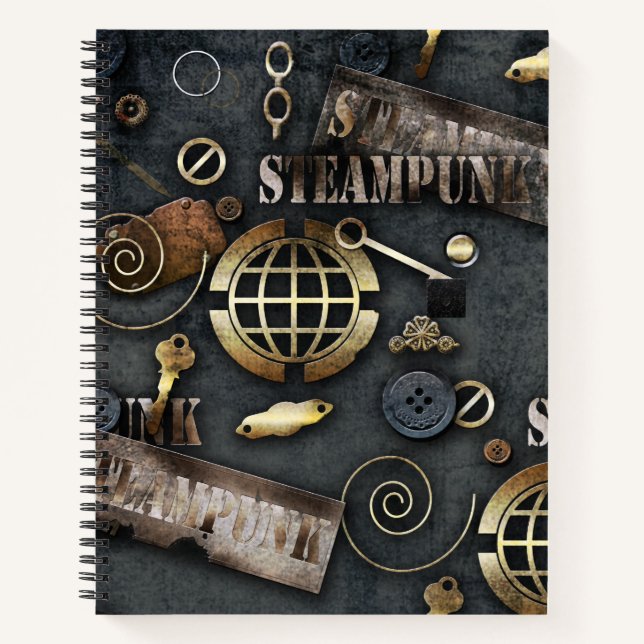 Cuaderno Steampunk, scrapbooking (Anverso)