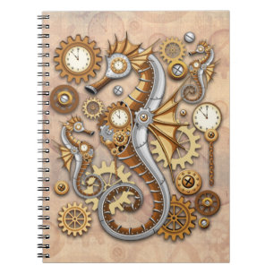 Cuaderno Steampunk Seahorse Vintage Surreal Art