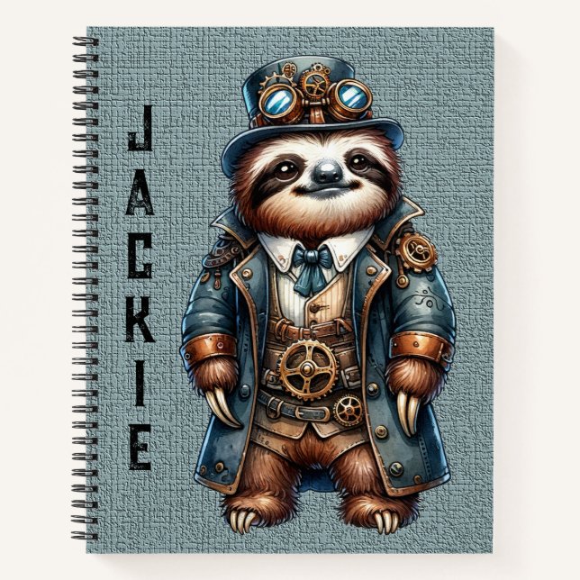 Cuaderno Steampunk Sloth - Personalizar (Anverso)