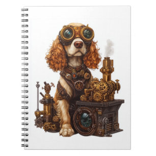 Cuaderno Steampunk Spaniel - inventor de perros victoriano