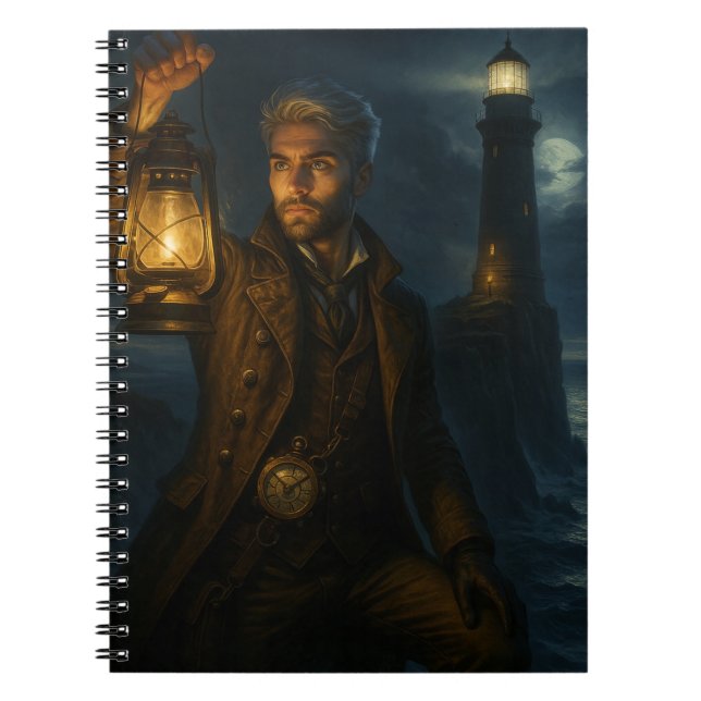 Cuaderno Steampunk Victorian Fantasy Lighthouse Keeper (Frente)