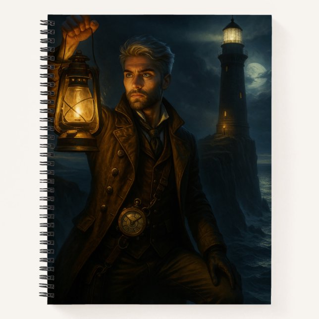 Cuaderno Steampunk Victorian Fantasy Lighthouse Keeper (Anverso)