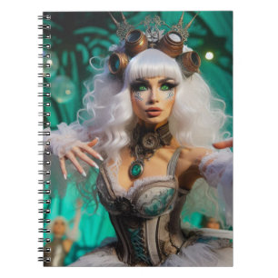Cuaderno Steampunk Victorian Futurista Bailarina Verde