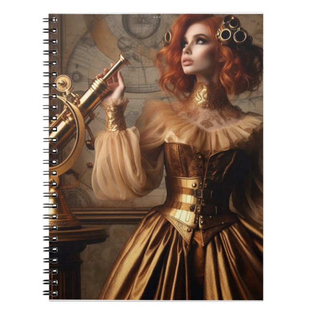Cuaderno Steampunk Victorian Gold Astronomer (Frente)