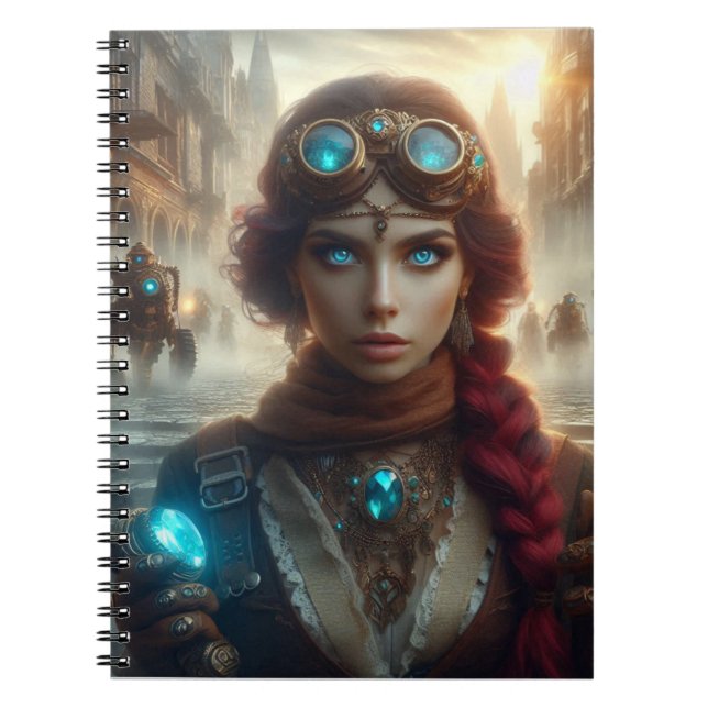 Cuaderno Steampunk Victorian Industrial Lady Adventuress (Frente)