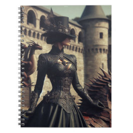 Cuaderno Steampunk Victorian Industrial Lady Dragon Rider