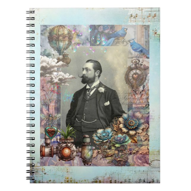 Cuaderno Steampunk Victorian Man y su sueño. (Frente)